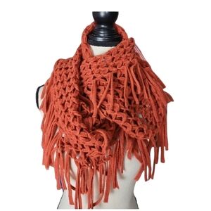Vintage Y2K Mudd Fishnet Fringe Infinity Scarf